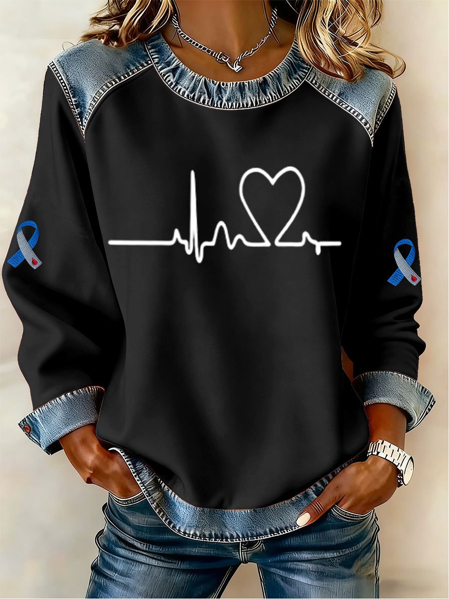 Women's Diabetes Awareness Printed Sweatshirt