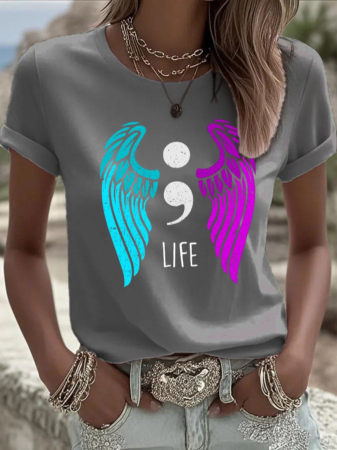 Women's Mental Health Awareness Print T-Shirt
