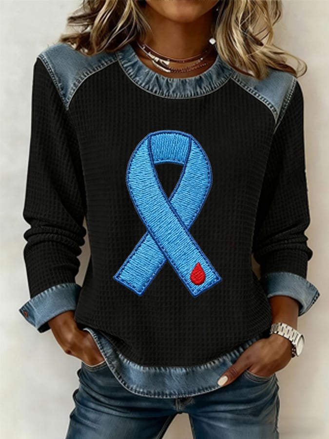 Women's Diabetes Awareness Round Neck Top