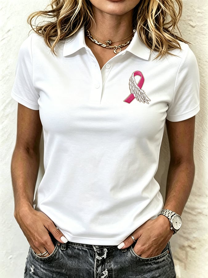 Women's Print Casual Polo Shirt