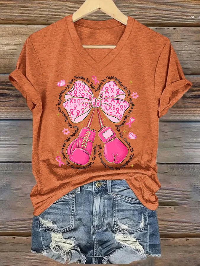 Women's In October We Wear Pink Print Casual T-Shirt