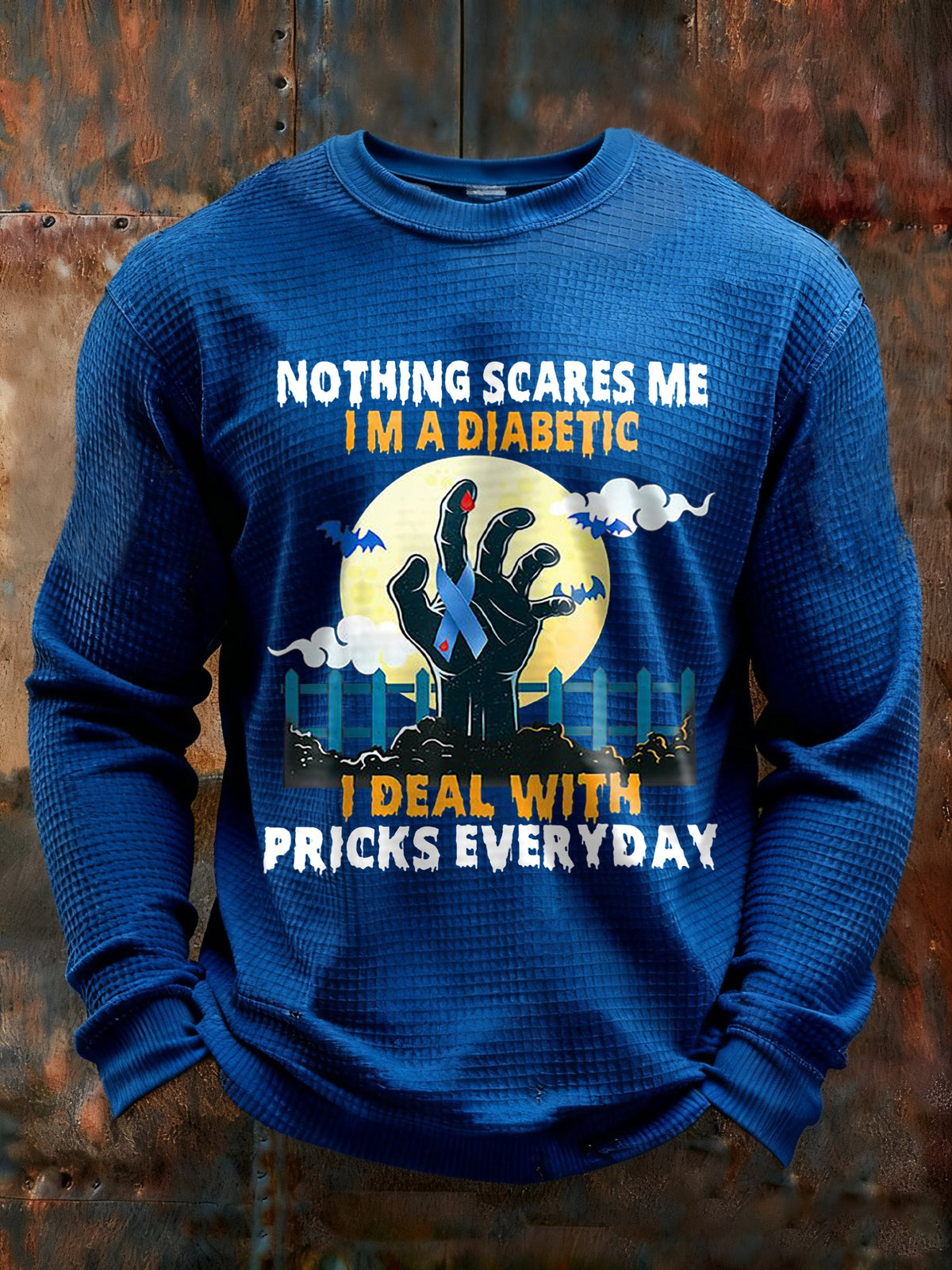 Men's Nothing Scares Me I'M A Diabetic I Deal With Pricks Everyday Print T-Shirt