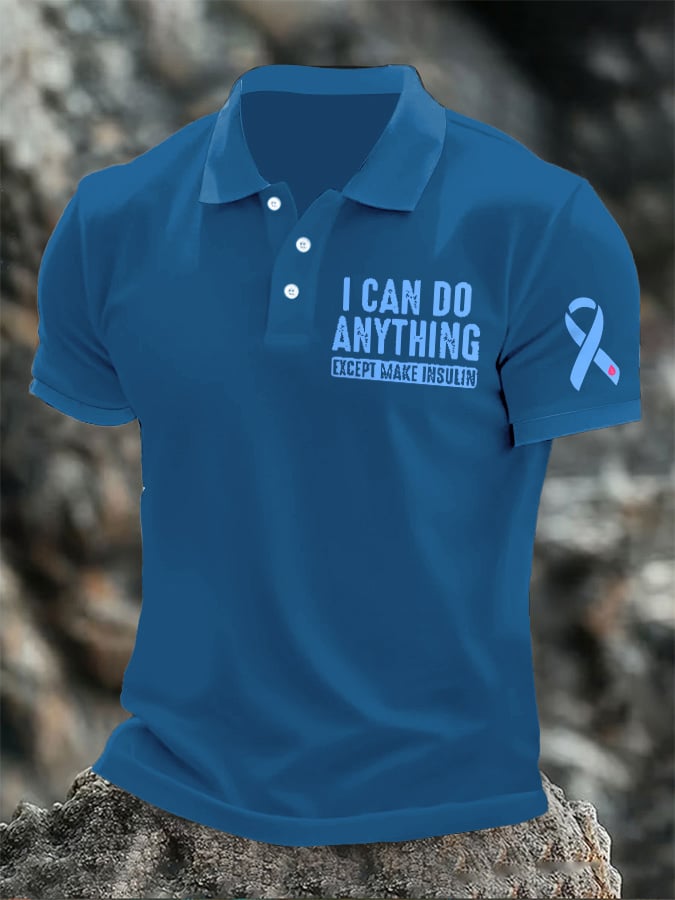 Men's I Can Do Anything Except Make Insulin Print Polo Shirt