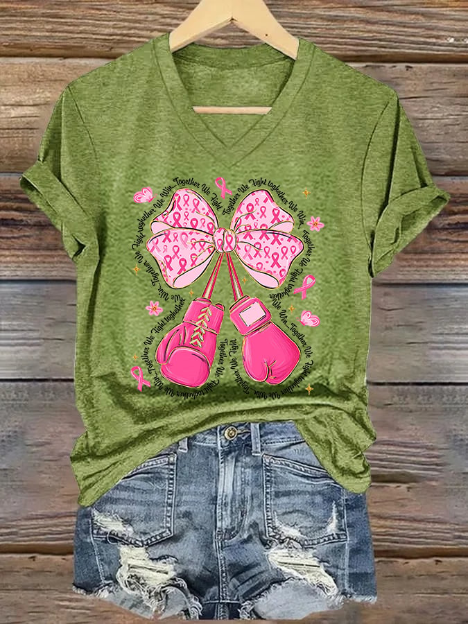 Women's In October We Wear Pink Print Casual T-Shirt