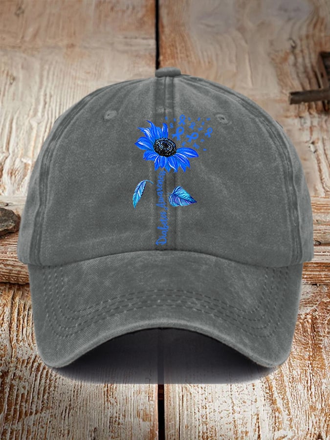 Unisex Retro Sunflower Diabetes Awarenes Hat