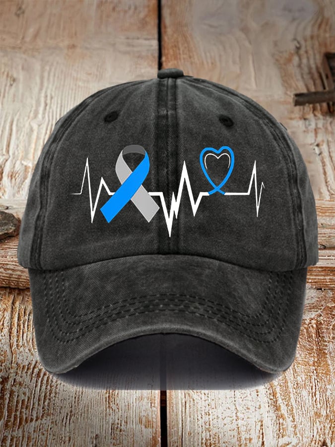 Unisex Retro Diabetes Awareness Heartbeat Line Hat