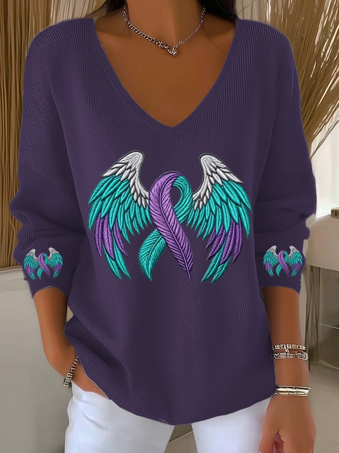 Women'S Wings Of Hope Print Casual T-Shirt