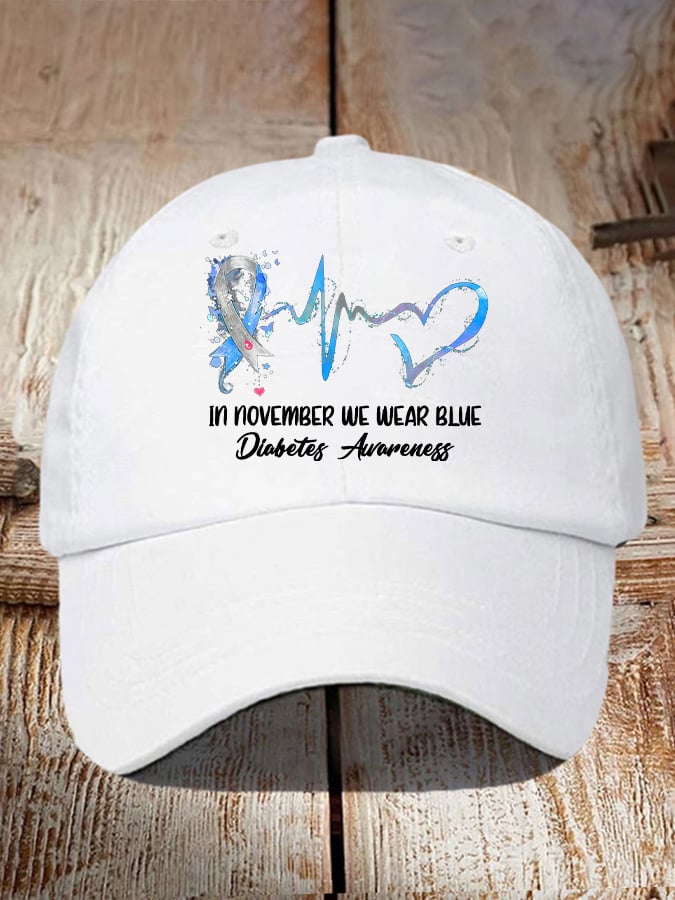 Unisex Retro In November We Wear Blue Diabetes Awareness Hat