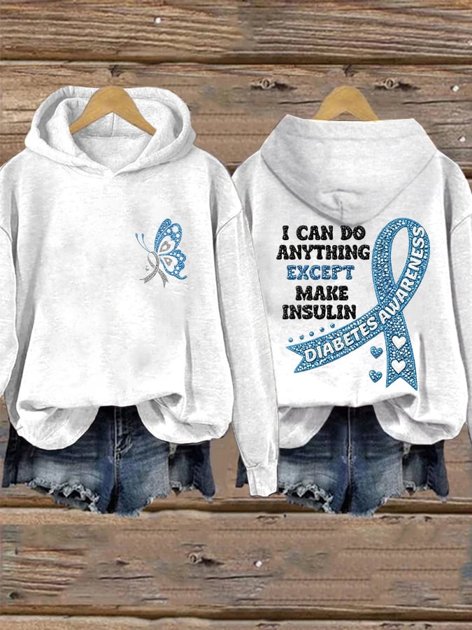 Women's  I Can Do Anything Except Make Insulin Print Round Neck Sweatshirt