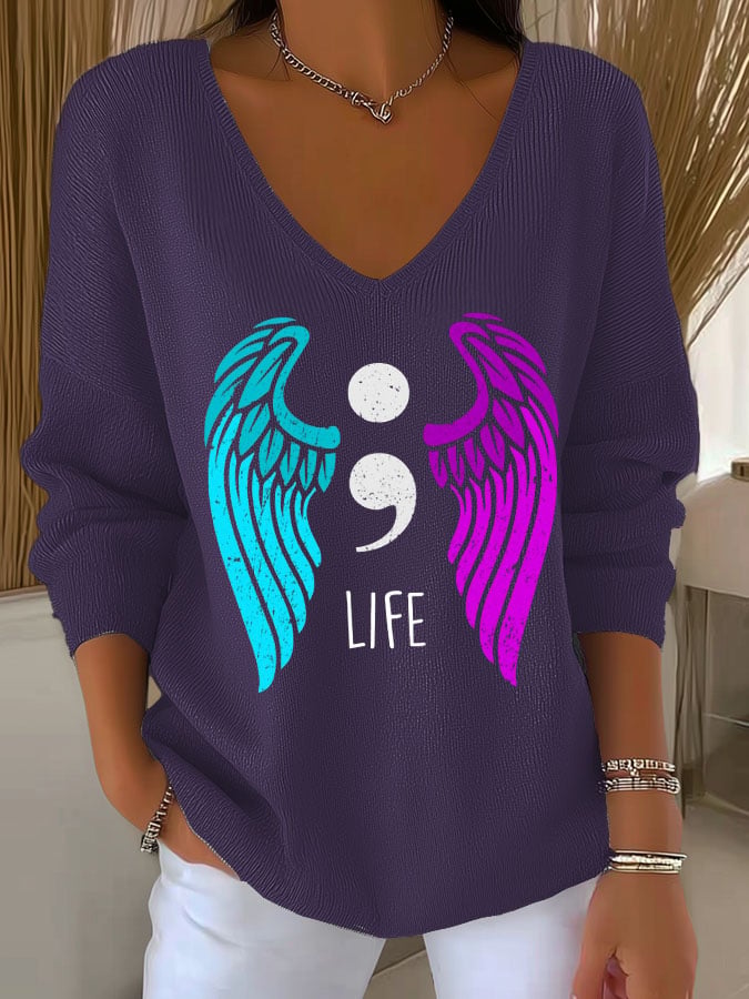 Women'S Wings Of Hope Print Casual T-Shirt