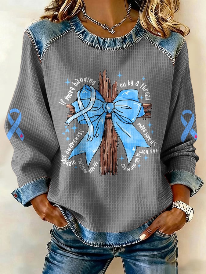 Women's If You’Re Hanging On By A Thread, Make Sure It’S The Blue One Print Sweatshirt