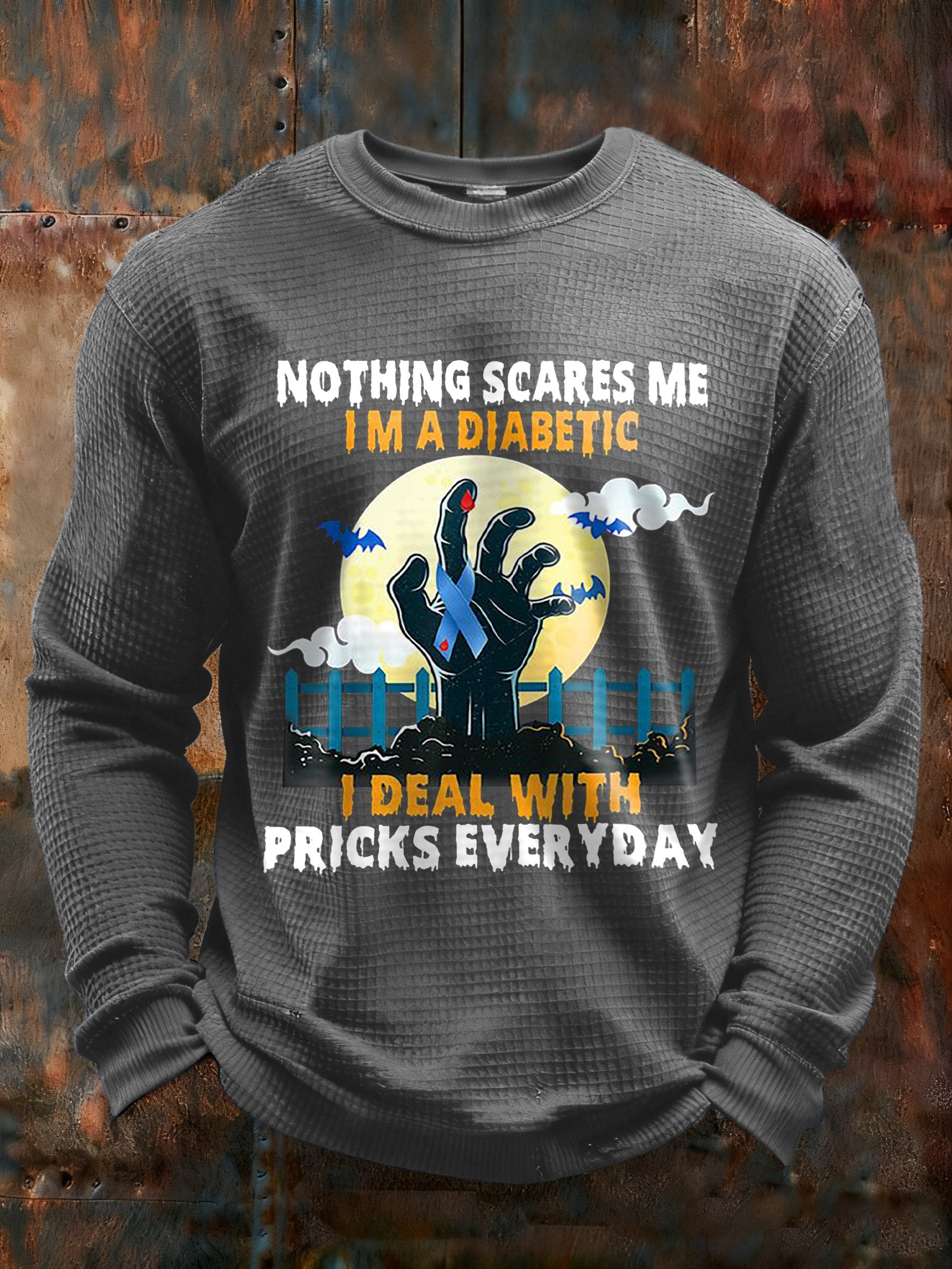 Men's Nothing Scares Me I'M A Diabetic I Deal With Pricks Everyday Print T-Shirt