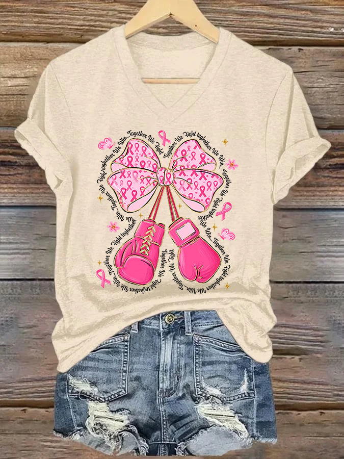 Women's In October We Wear Pink Print Casual T-Shirt