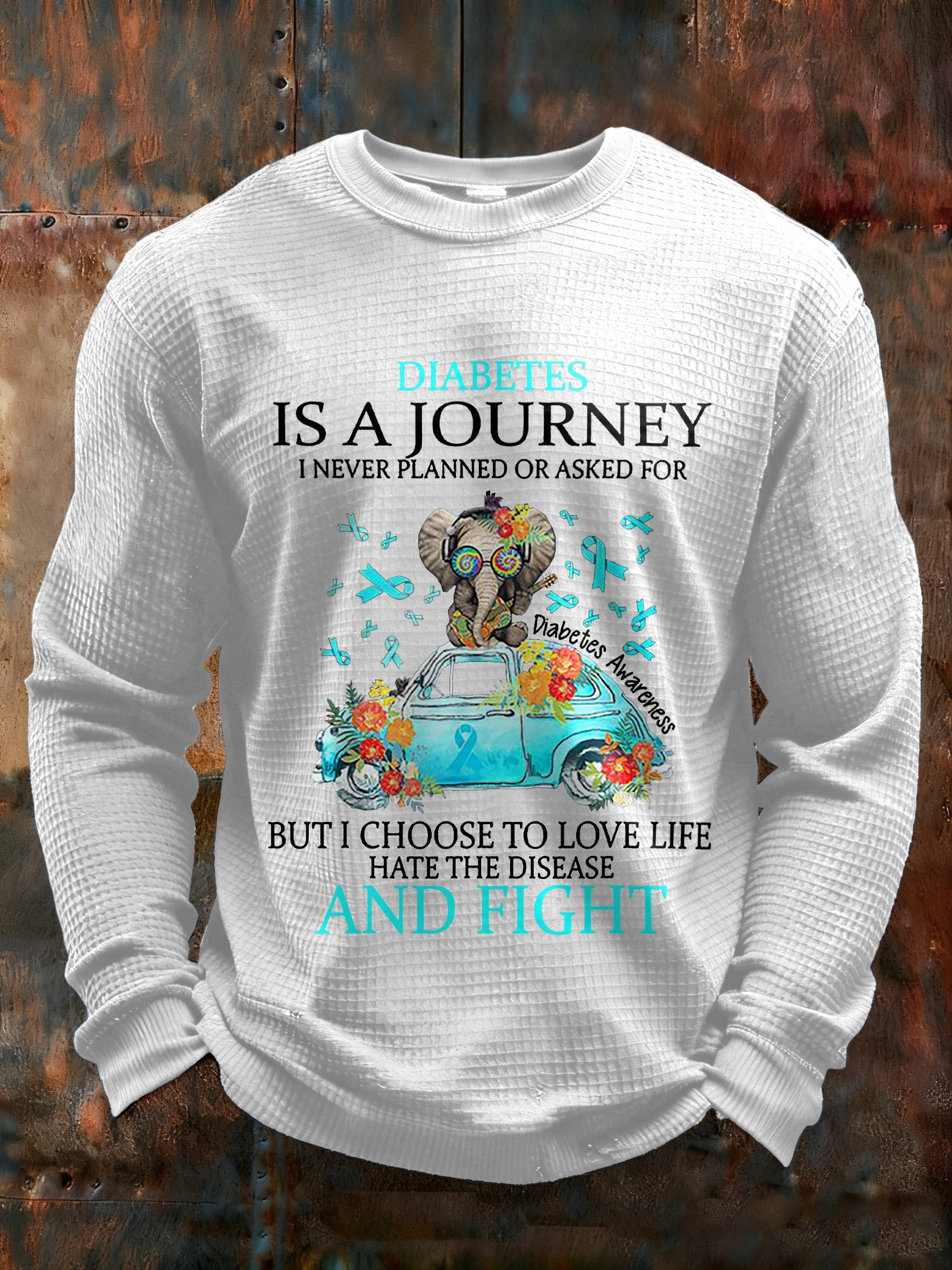 Men's Diabetes Is A Journey I Never Planned Or Asked For But I Choose To Love Life Hate The Disease And Fight Print T-Shirt