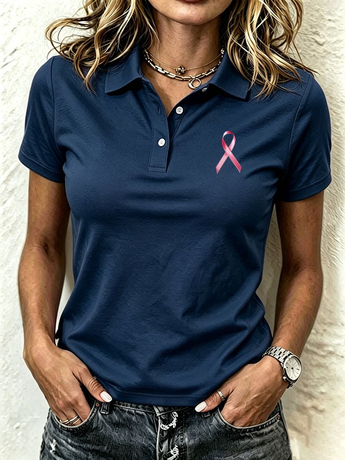 Women's Print Casual Polo Shirt