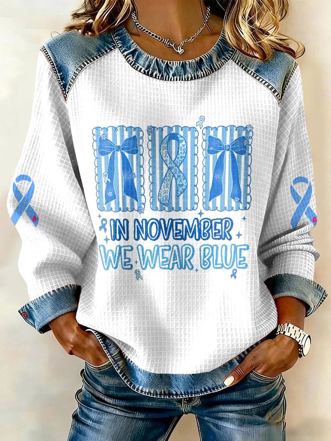 Women's “In November We Wear Blue” Print Sweatshirt