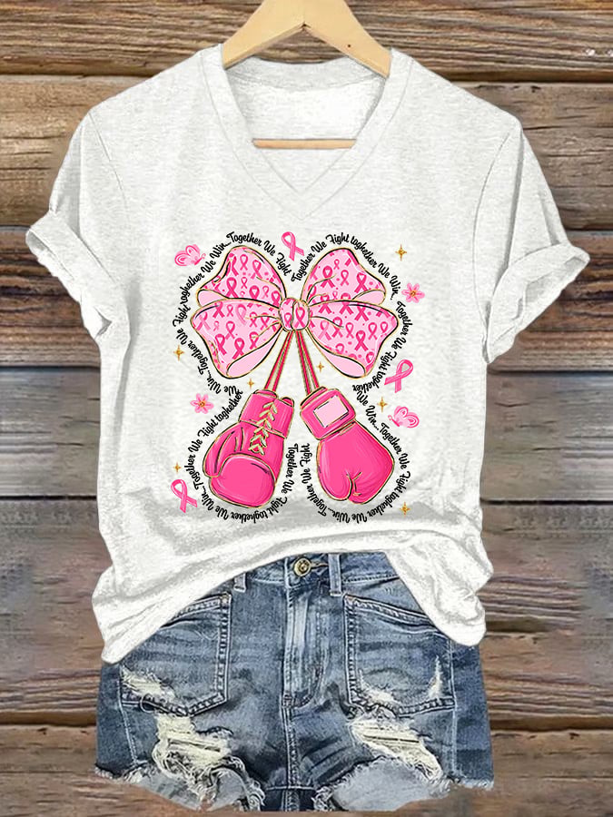 Women's In October We Wear Pink Print Casual T-Shirt