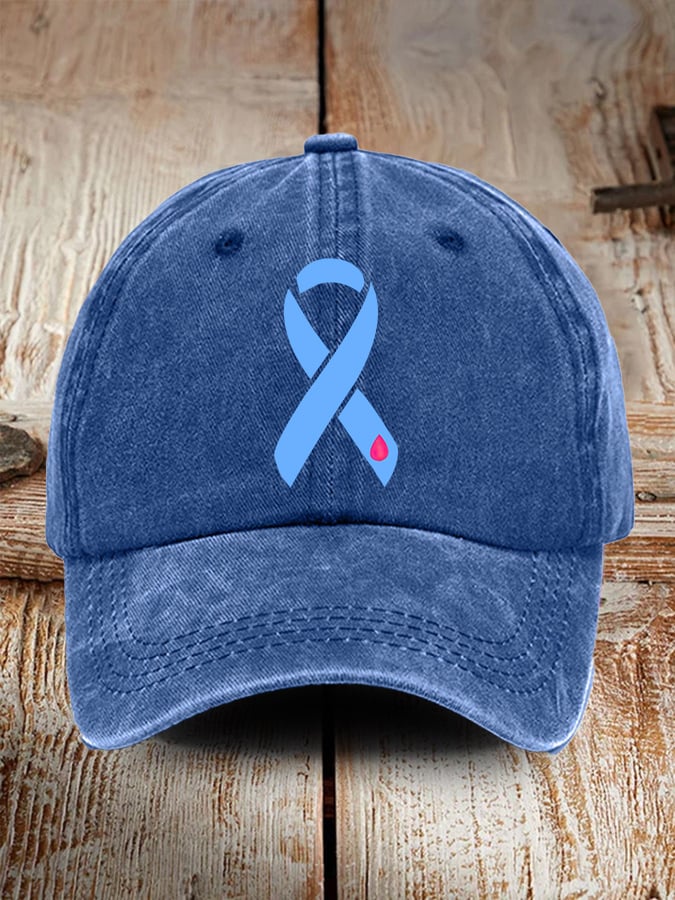 Blue Ribbon Print Baseball Cap