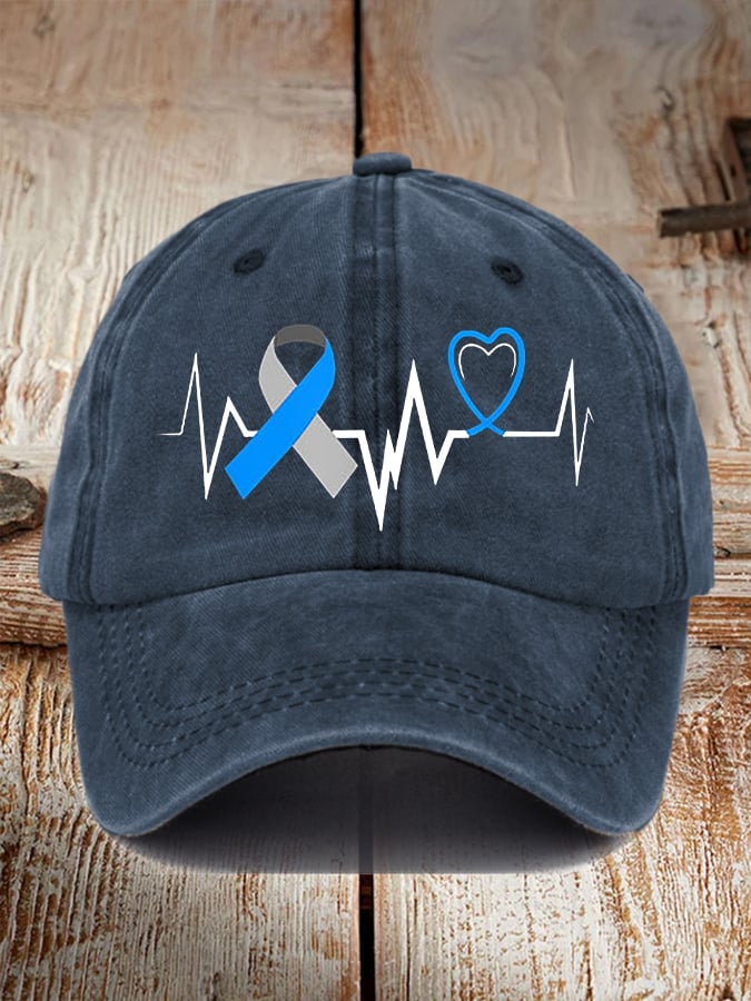 Unisex Retro Diabetes Awareness Heartbeat Line Hat