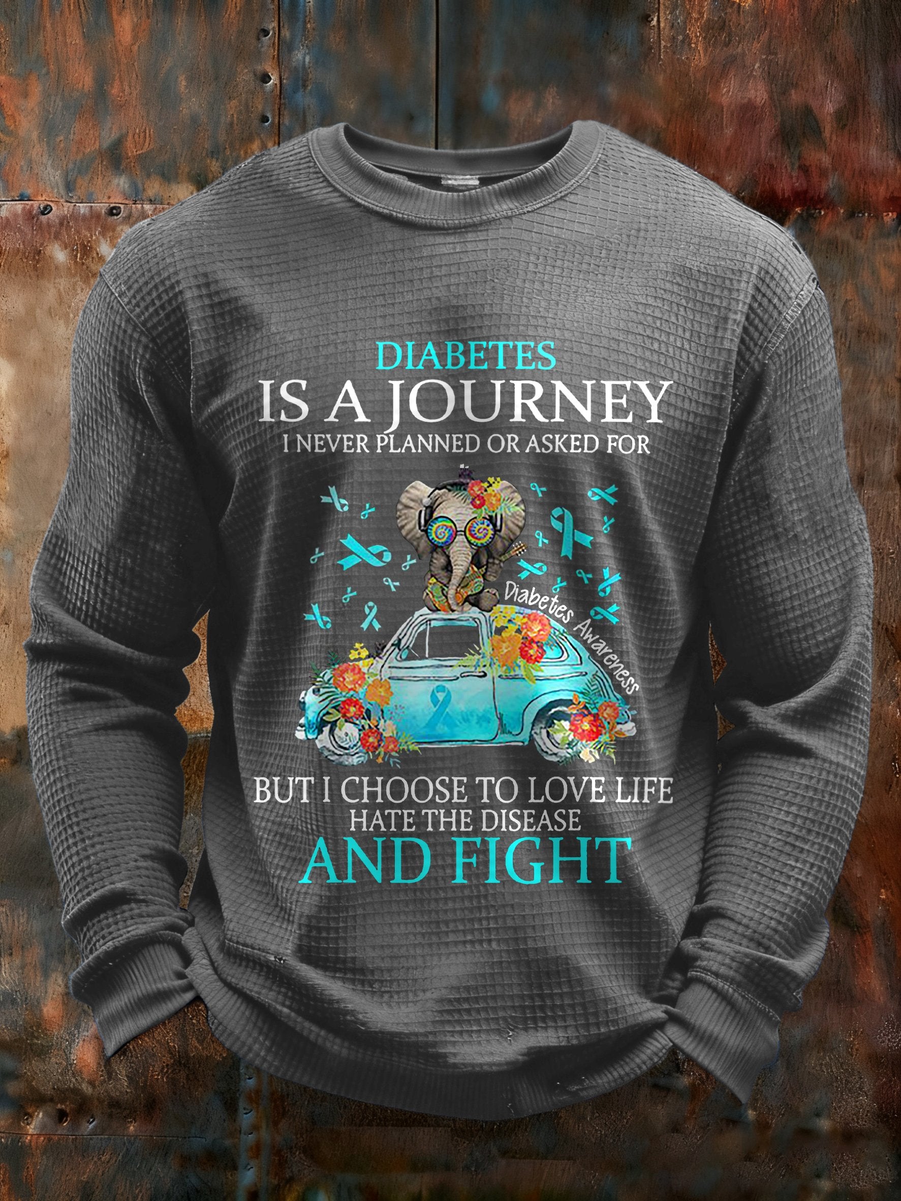 Men's Diabetes Is A Journey I Never Planned Or Asked For But I Choose To Love Life Hate The Disease And Fight Print T-Shirt