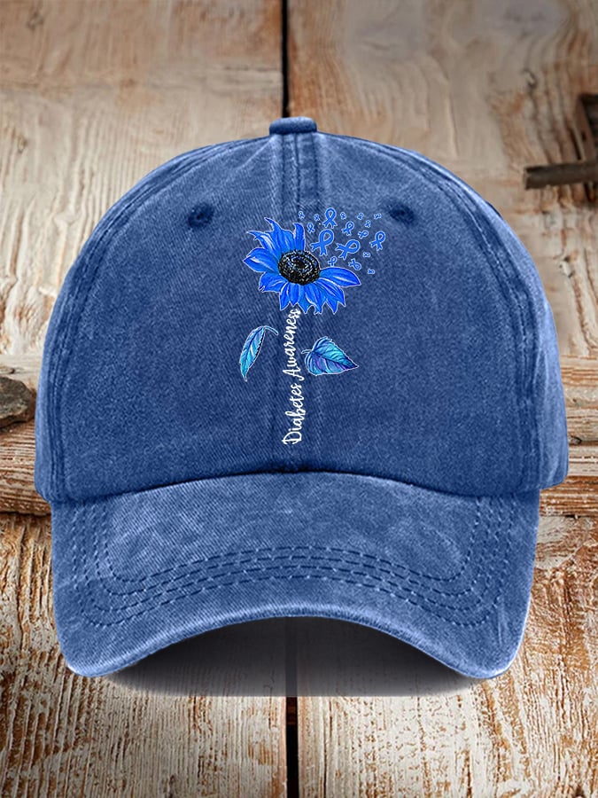 Unisex Retro Sunflower Diabetes Awarenes Hat