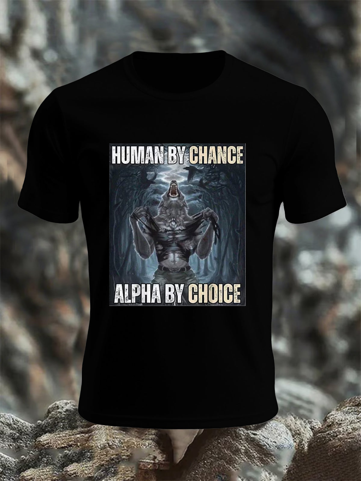 Men's Human Accidental Choice Alpha Wolf Choice Mental Health Casual Tops