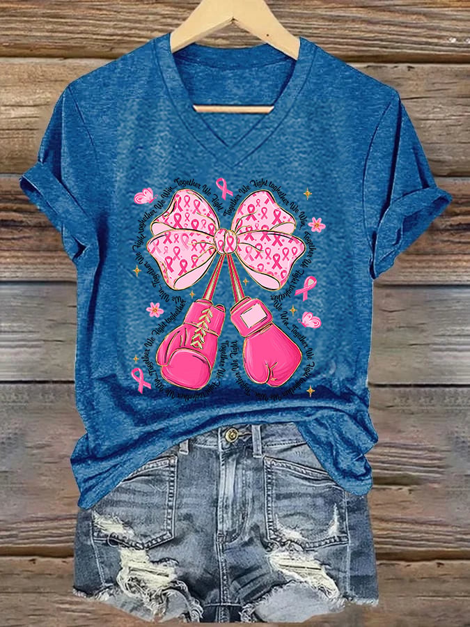 Women's In October We Wear Pink Print Casual T-Shirt