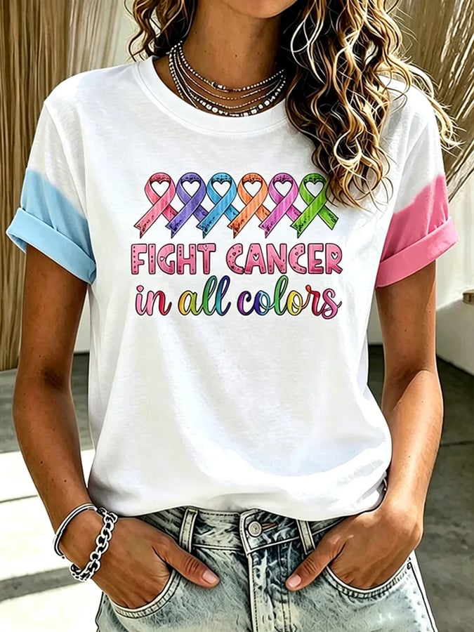 Women'S Breast Cancer Awareness Printed T-Shirt