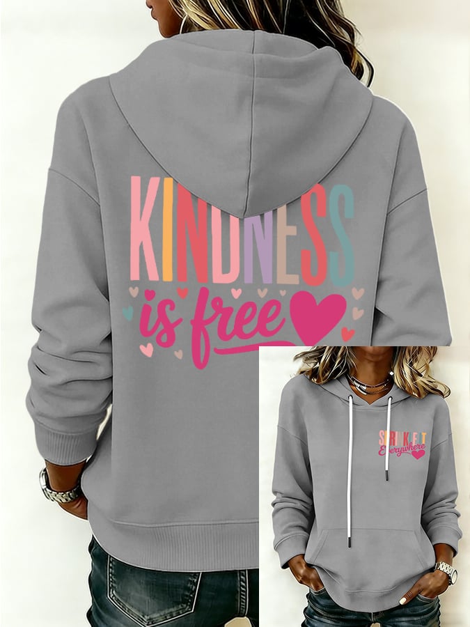 Women's Kindness Is Free Print Casual Sweatshirt
