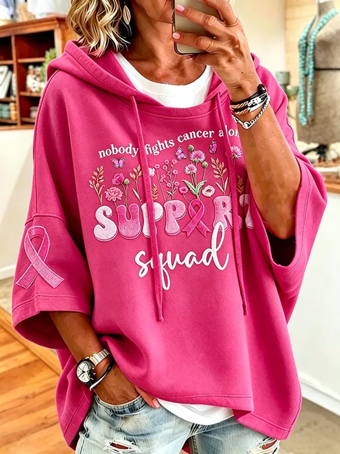 Women's Retro Breast Cancer Awareness Print Blouse