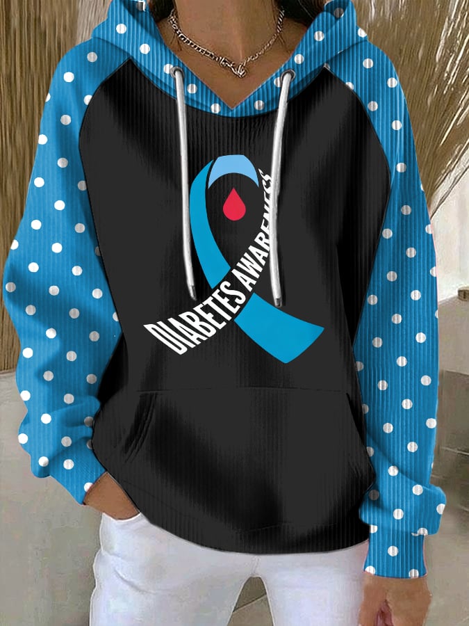 Women's Diabetes Awareness Print Hoodie