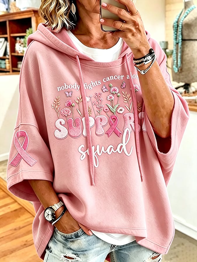 Women's Retro Breast Cancer Awareness Print Blouse