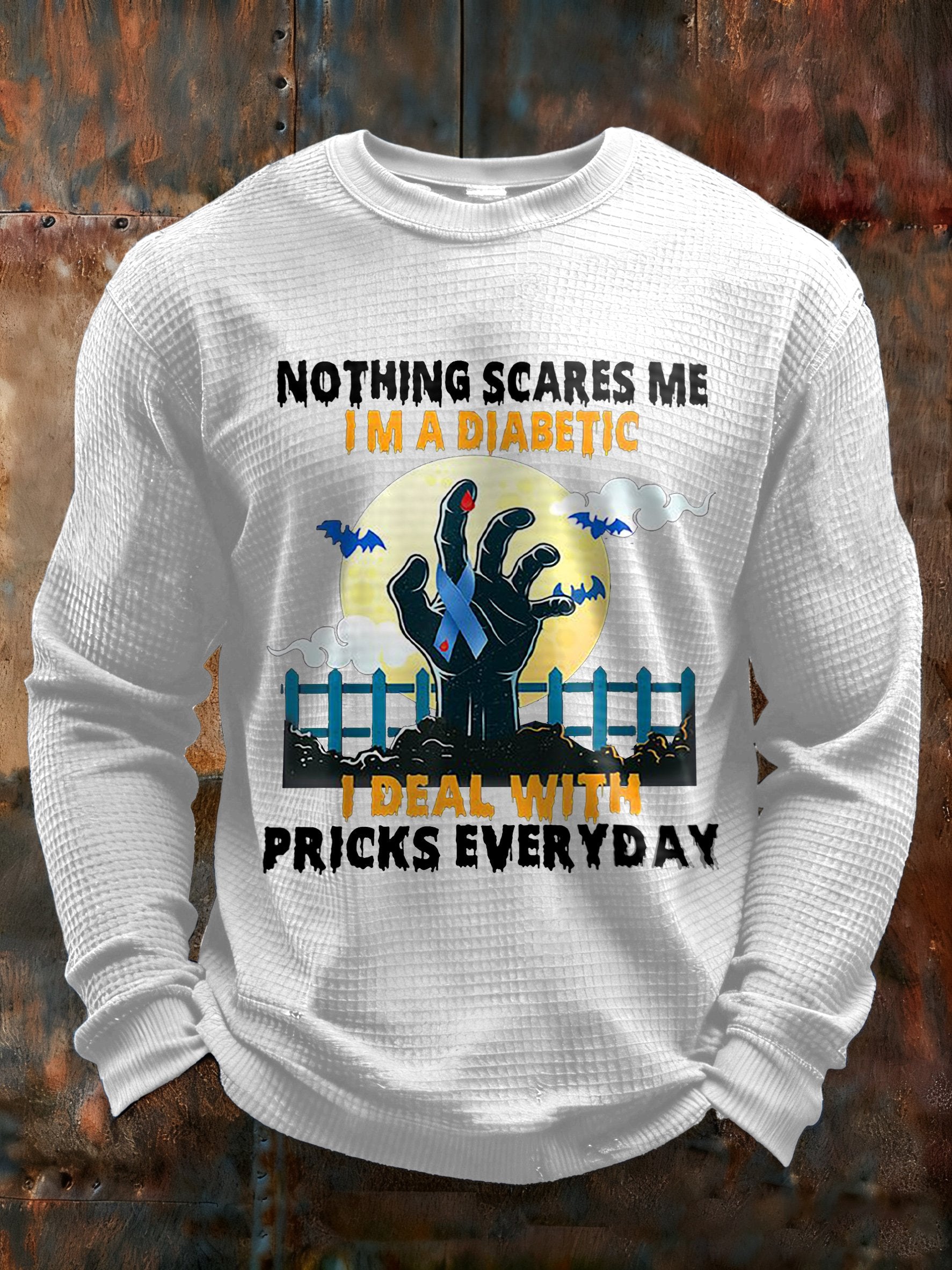 Men's Nothing Scares Me I'M A Diabetic I Deal With Pricks Everyday Print T-Shirt