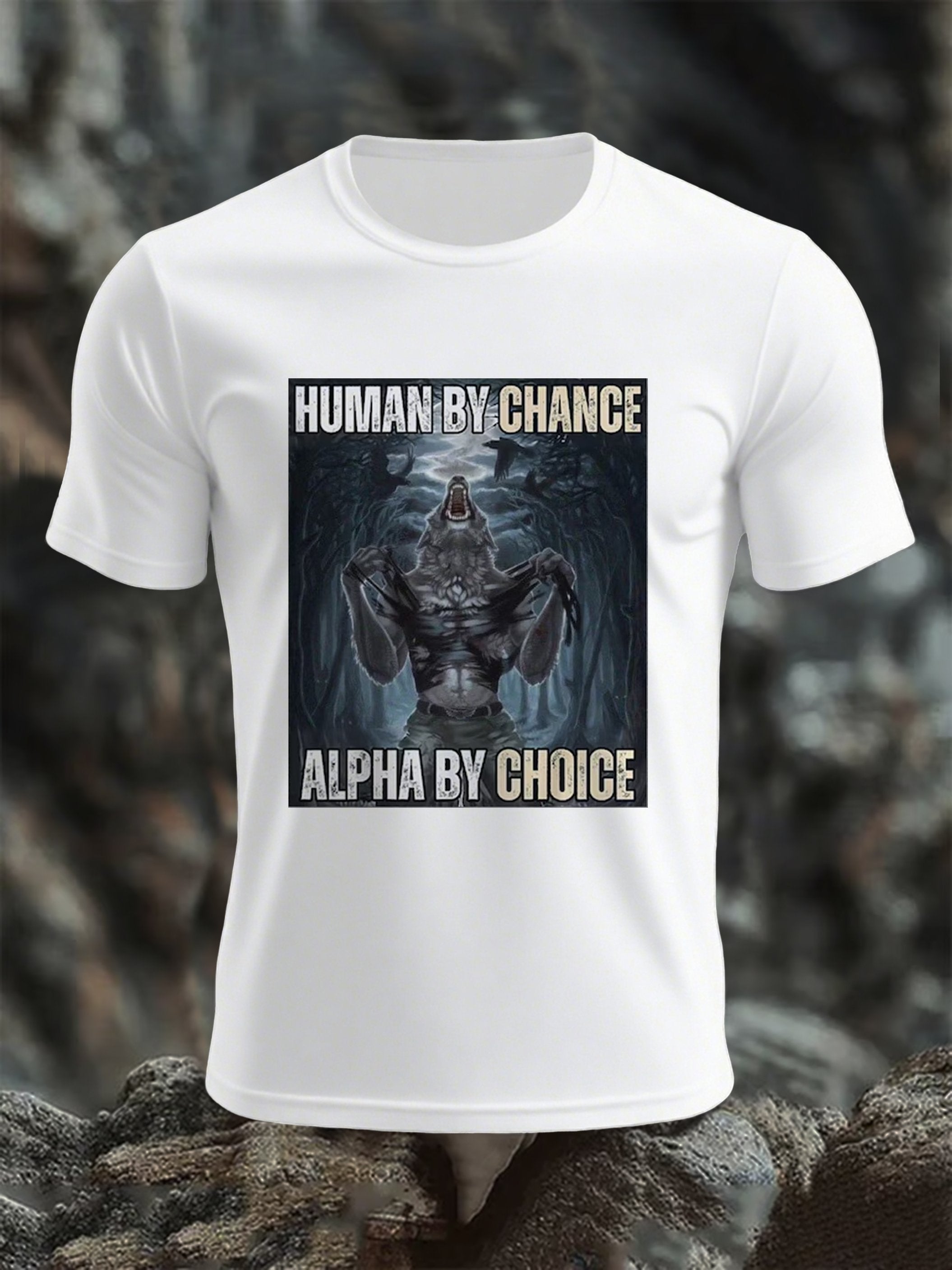 Men's Human Accidental Choice Alpha Wolf Choice Mental Health Casual Tops