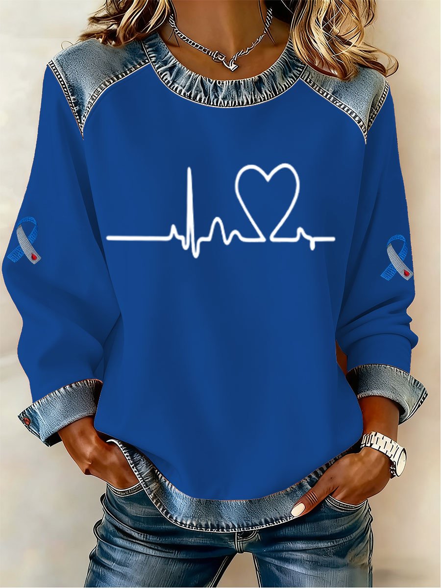 Women's Diabetes Awareness Printed Sweatshirt