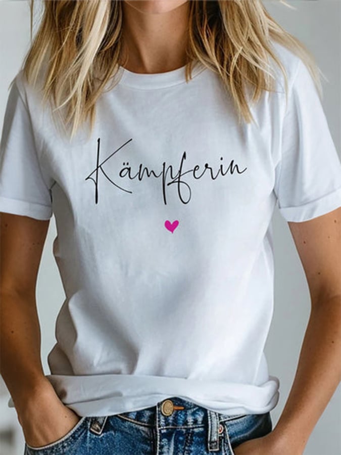 Women's Breast Cancer Awareness Print Casual T-shirt