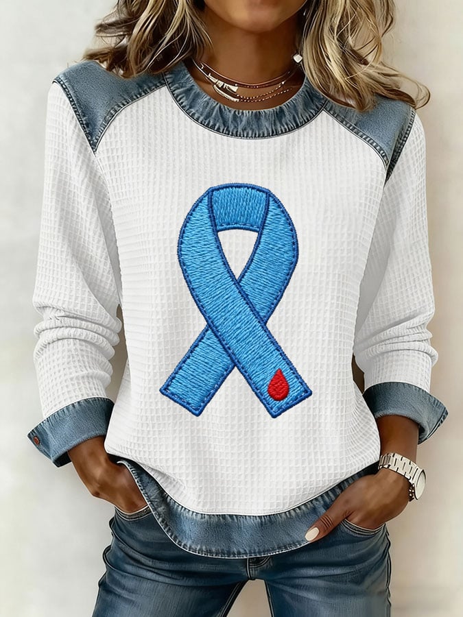 Women's Diabetes Awareness Round Neck Top