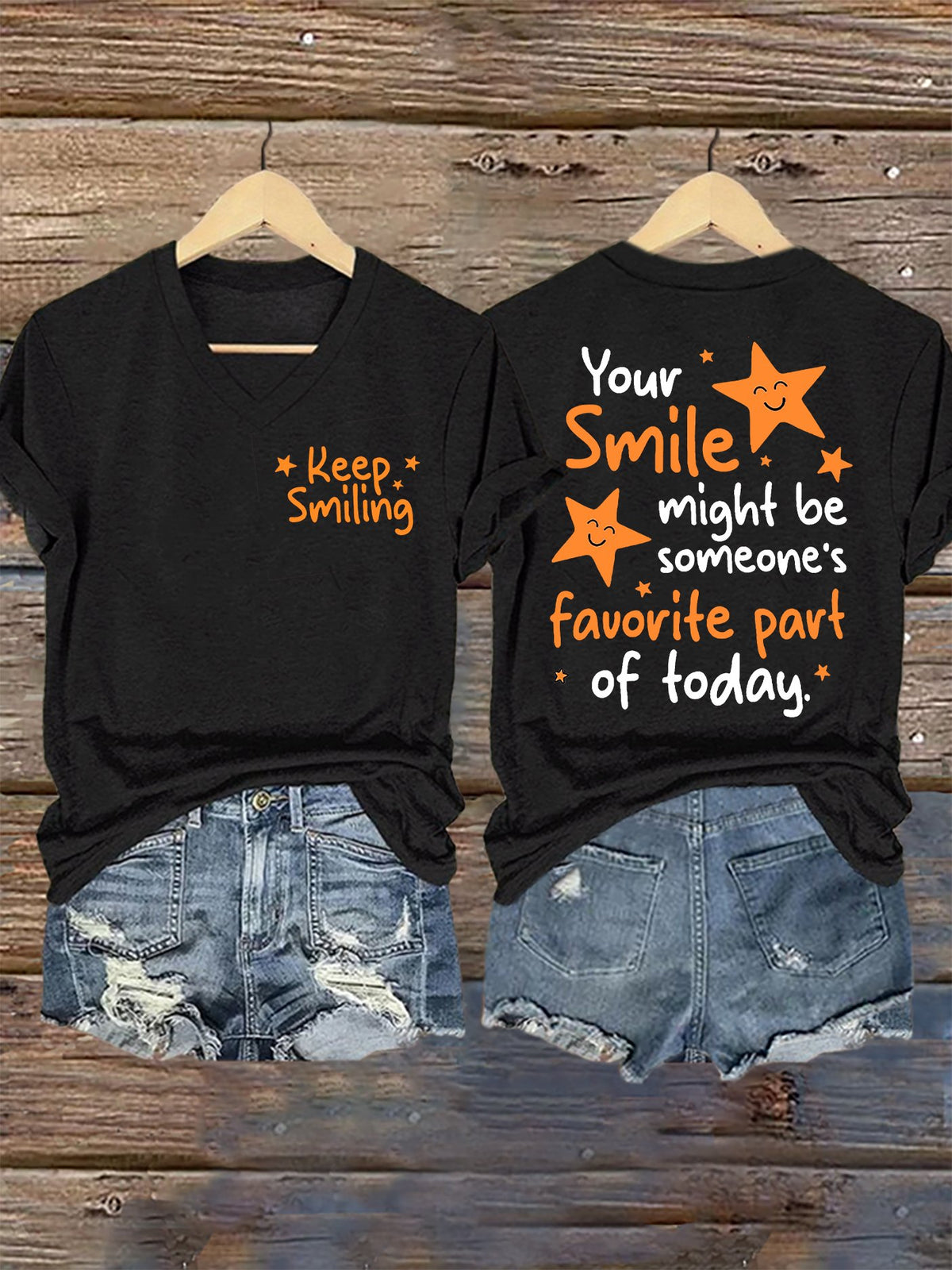 Women's Your Smile Might Be Someone's Favorite Part Of Today Print V Neck T-shirt