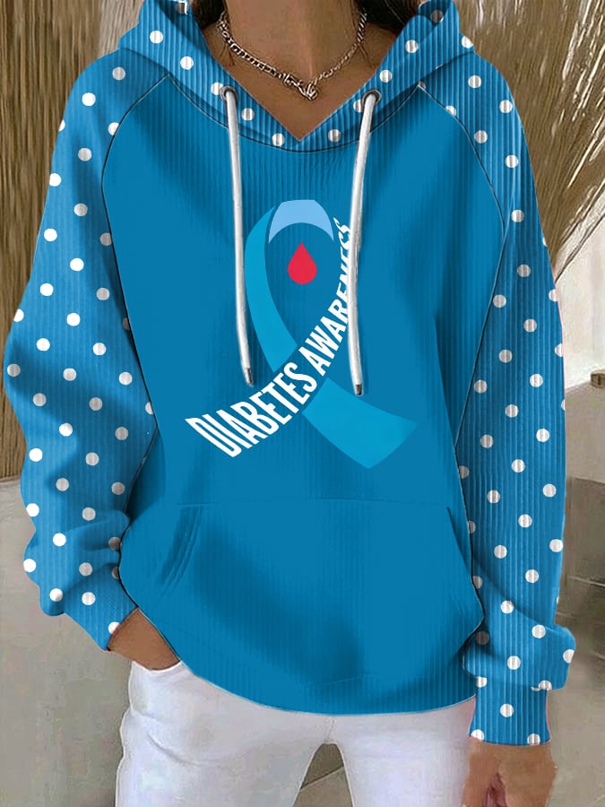 Women's Diabetes Awareness Print Hoodie