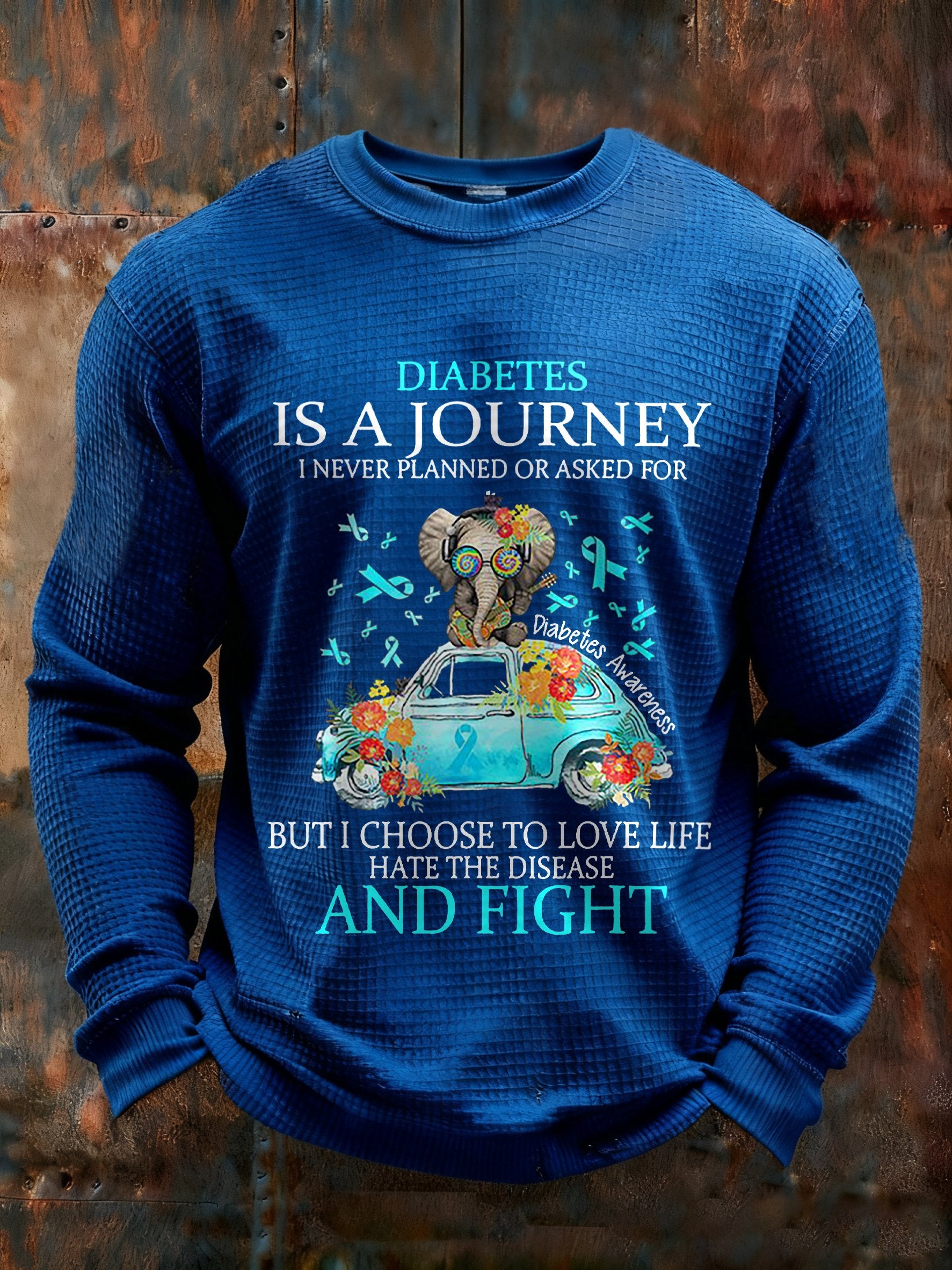 Men's Diabetes Is A Journey I Never Planned Or Asked For But I Choose To Love Life Hate The Disease And Fight Print T-Shirt