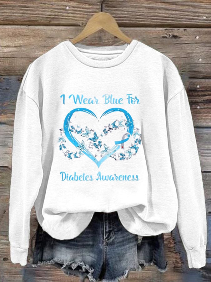 Women's I Wear Blue For Diabetes Awareness Sweatshirt