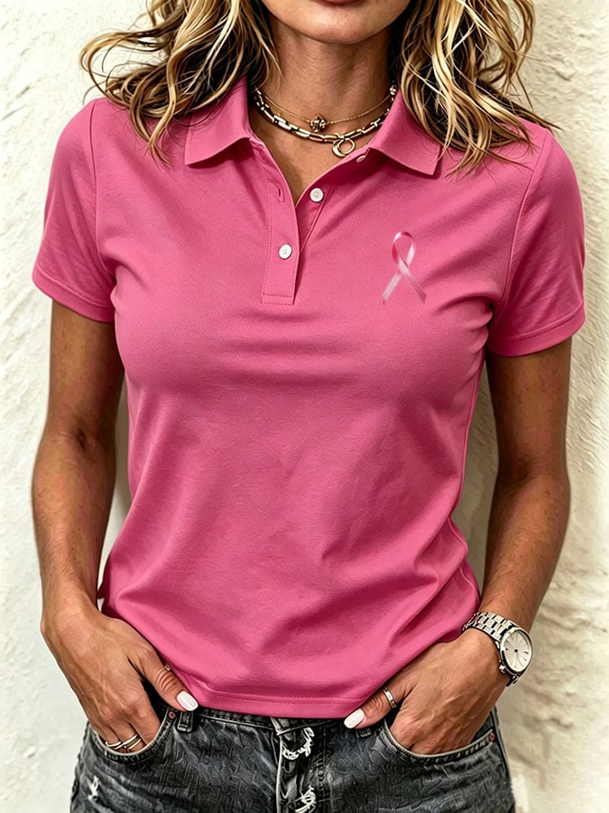 Women's Print Casual Polo Shirt