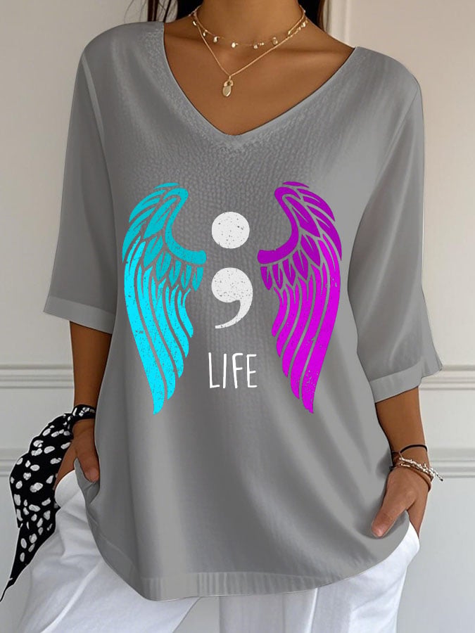 Women's Mental Health Awareness Print T-Shirt
