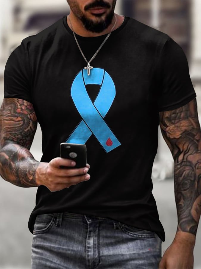 Men's Blue Ribbon Print T-shirt