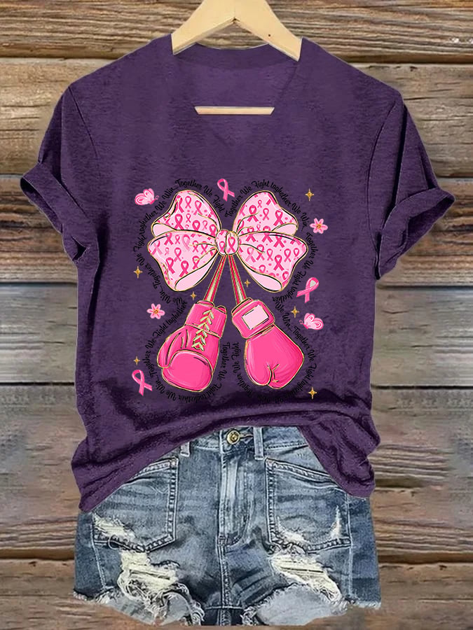 Women's In October We Wear Pink Print Casual T-Shirt