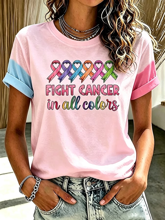 Women'S Breast Cancer Awareness Printed T-Shirt