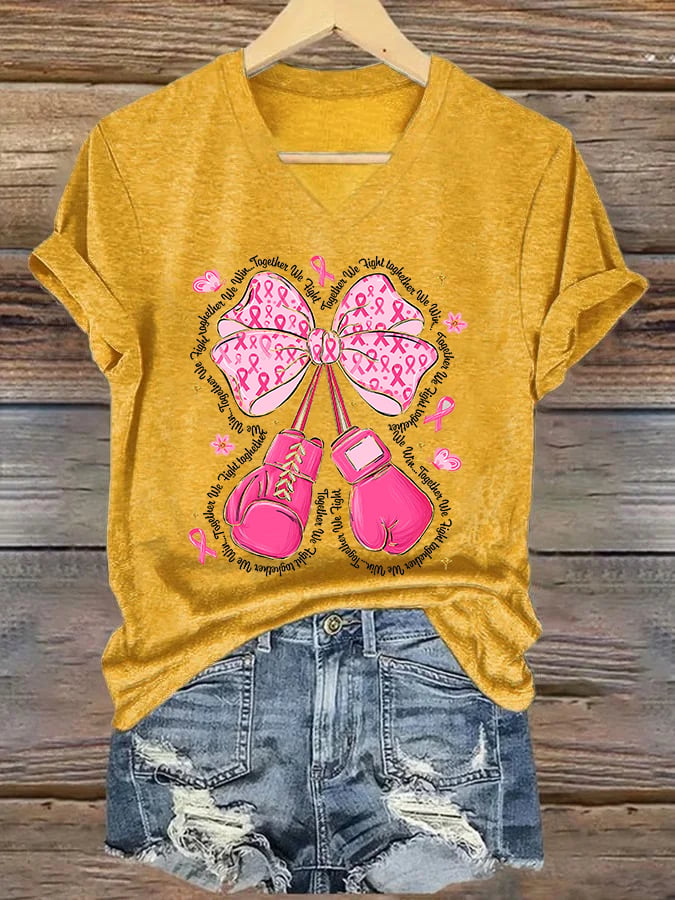 Women's In October We Wear Pink Print Casual T-Shirt
