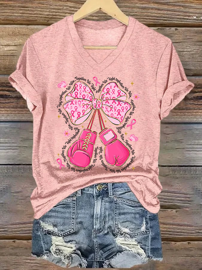 Women's In October We Wear Pink Print Casual T-Shirt