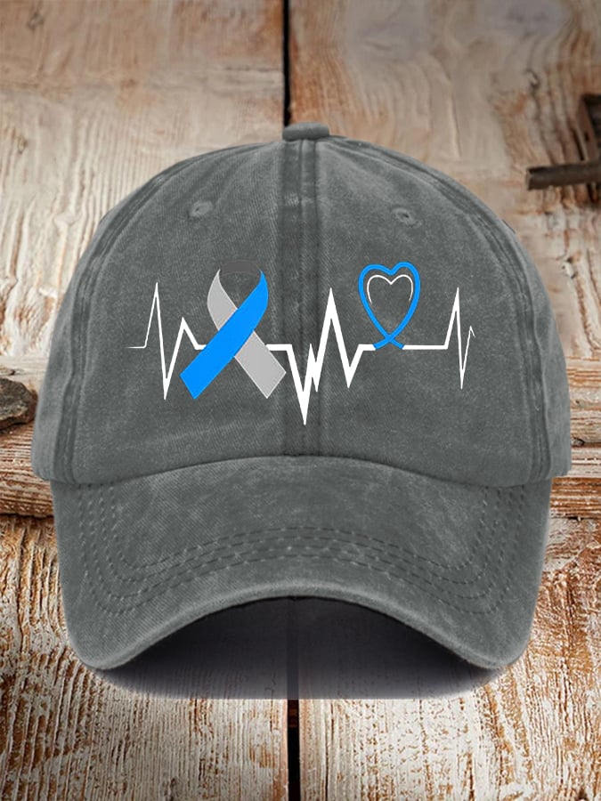 Unisex Retro Diabetes Awareness Heartbeat Line Hat
