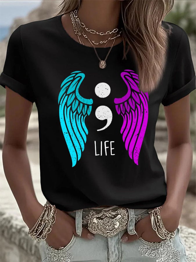 Women's Mental Health Awareness Print T-Shirt